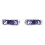 A pair of 18ct gold iolite cufflinks,