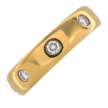 An 18ct gold diamond ring.Signed Ritz London,