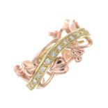 A 9ct gold diamond 'Tree of Life' band ring,