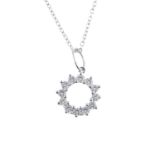 A platinum diamond pendant,