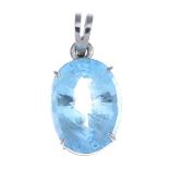 An aquamarine pendant.