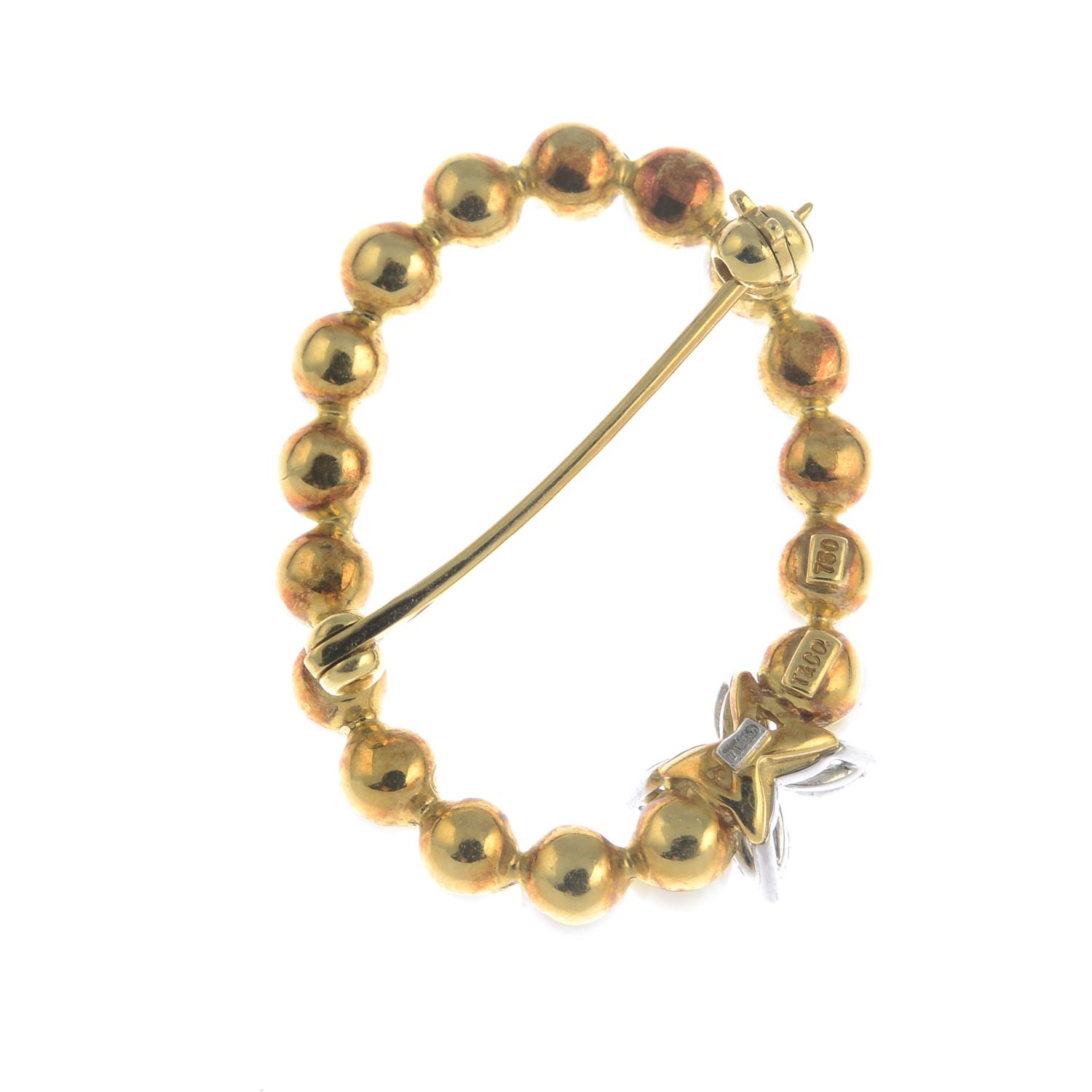 A cultured pearl and diamond brooch, - Image 2 of 2