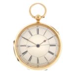 A centre seconds open face pocket watch by T.