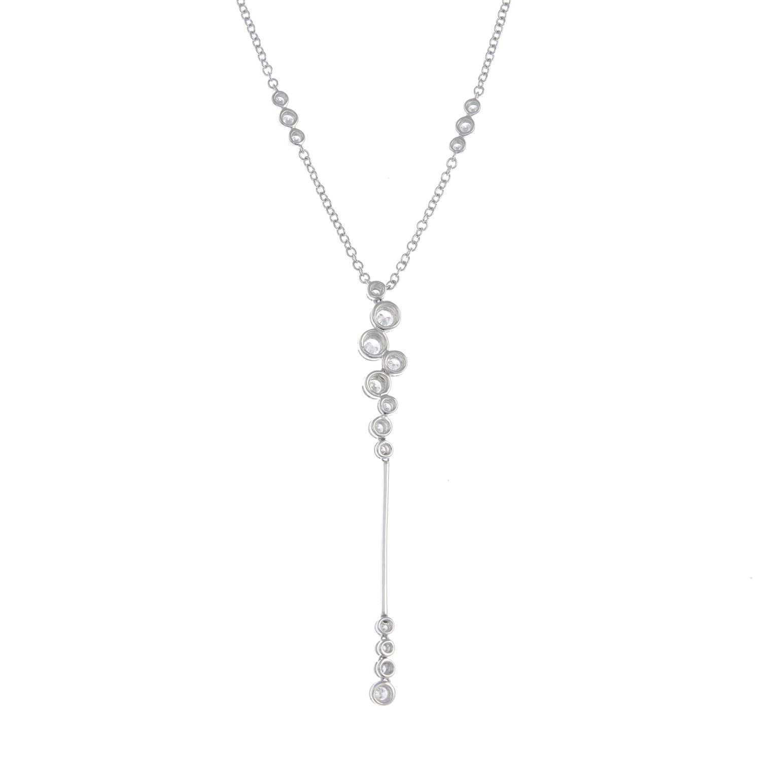 A diamond necklace.Total diamond weight 0.57ct, stamped to tag.Stamped 18K 750. - Image 2 of 3