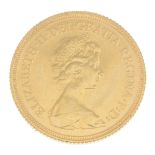 A full sovereign coin, dated 1981.Diameter 2.1cms.