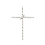 A diamond cross pendant.