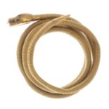 A late 19th century gold flexible mesh-link snake bracelet,