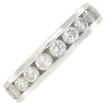 An 18ct gold diamond half eternity ring.Total diamond weight 0.75ct,