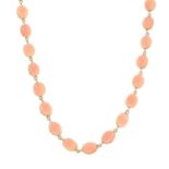 An 18ct gold coral necklace, by Chimento.Signed Chimento.