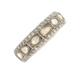 A rose-cut diamond full eternity ring.