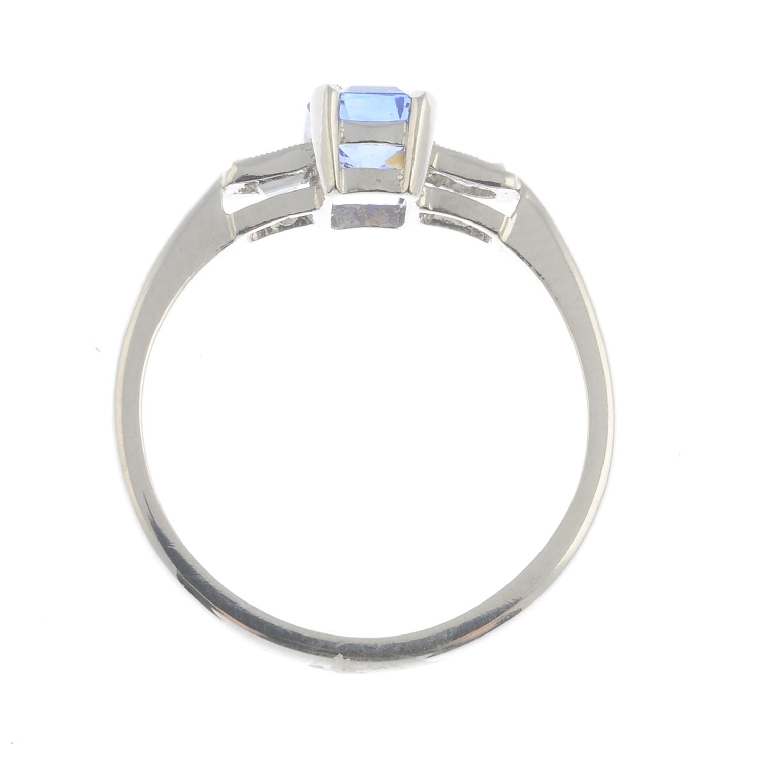 A sapphire and diamond dress ring.Sapphire weight 0.85ct. - Image 3 of 3