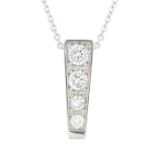 An 18ct gold diamond and gem-set interchangeable pendant,