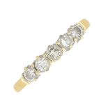 An 18ct gold brilliant-cut diamond five-stone ring.