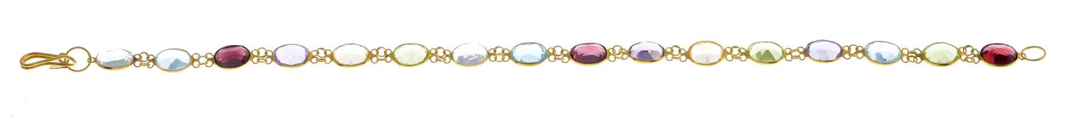 A multi-gem bracelet to include peridot, - Image 3 of 3