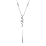 A diamond necklace.Total diamond weight 0.57ct, stamped to tag.Stamped 18K 750.