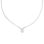 An 18ct gold diamond single-stone necklace.