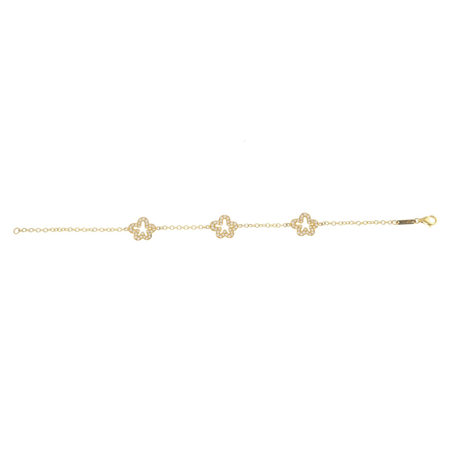 A diamond flower bracelet.Signed Ritz London, - Image 2 of 2