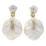 A pair of mother-of-pearl earrings,