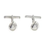 A pair of 18ct gold cufflinks.Hallmarks for London, 2000.Length of cufflink face 1.5cms.