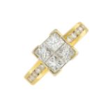 A diamond dress ring.Estimated total diamond weight 0.90ct,