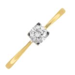 An 18ct gold brilliant-cut diamond single-stone ring.Diamond weight 0.27ct,