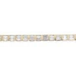 A diamond bracelet.Estimated total diamond weight 9 to 10cts, H-I colour, VS2-SI1 clarity.