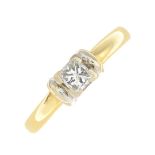 An 18ct gold diamond single-stone ring.Estimated diamond weight 0.35ct,