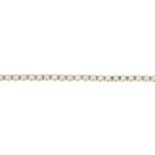 A diamond bracelet.Estimated total diamond weight 1.70cts.Length 18cms.