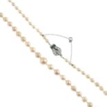 A cultured pearl single-strand necklace,