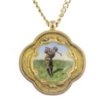 An early 20th century 9ct gold golf medallion,