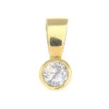 A diamond single-stone pendant.Estimated diamond weight 0.70ct,