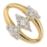 An 18ct gold diamond dress ring.