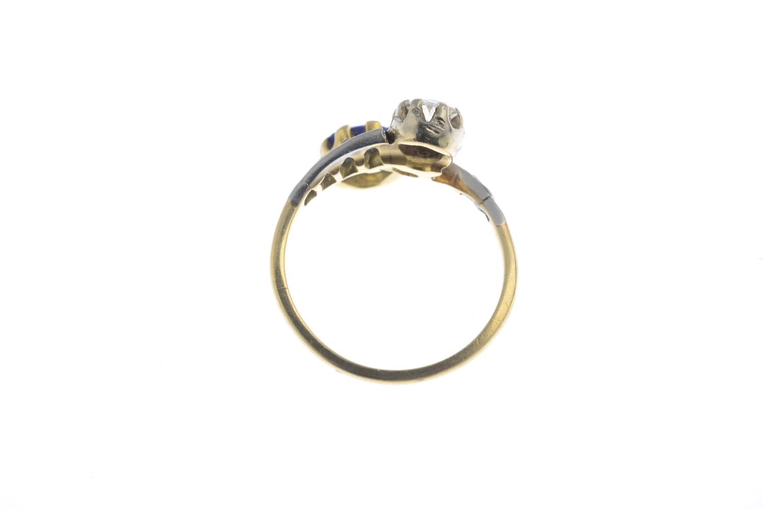 A sapphire and diamond dress ring. - Image 3 of 3