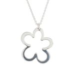 An 18ct gold flower pendant,