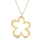 An 18ct gold flower pendant,