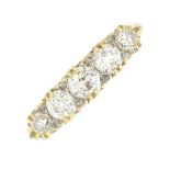 A late Victorian 18ct gold old-cut diamond five-stone ring.Estimated total diamond weight 1.20cts,