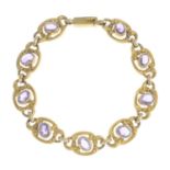 An early 20th century 9ct gold amethyst bracelet.