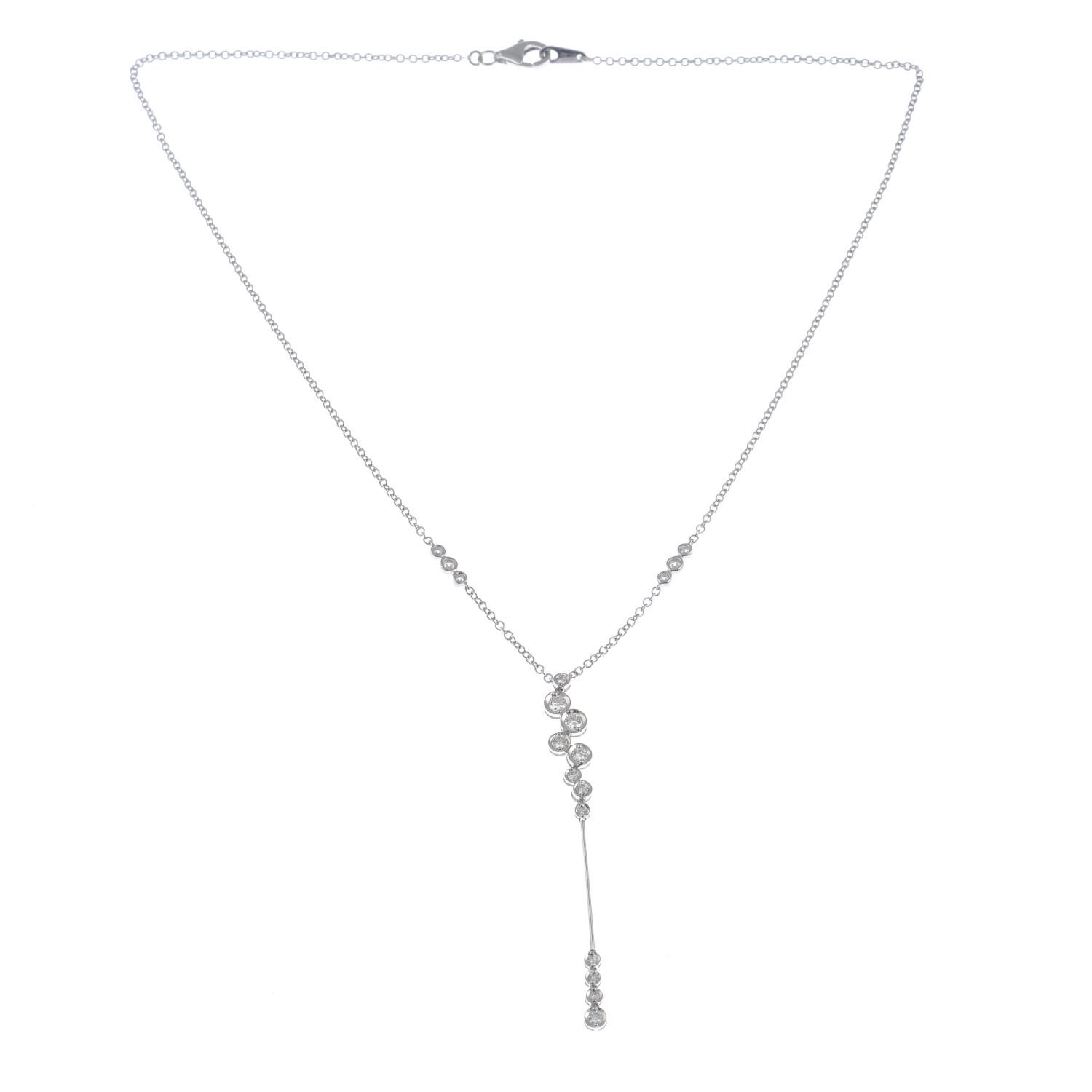 A diamond necklace.Total diamond weight 0.57ct, stamped to tag.Stamped 18K 750. - Image 3 of 3