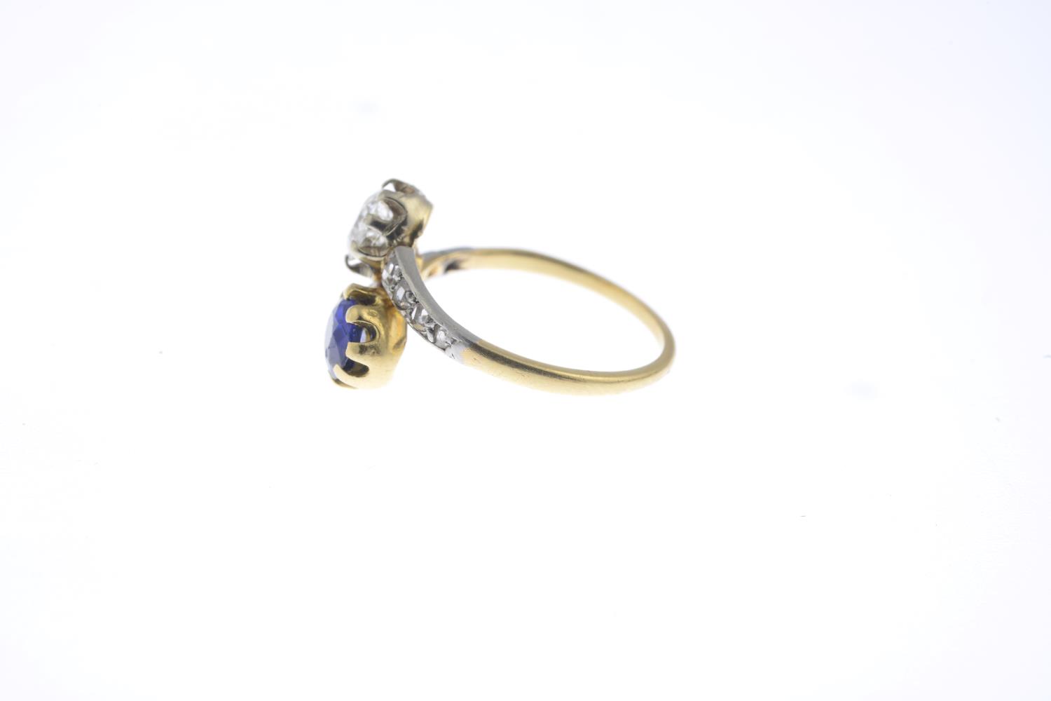 A sapphire and diamond dress ring. - Image 2 of 3