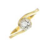 An 18ct gold brilliant-cut diamond single-stone ring.Diamond weight 0.58ct,