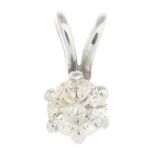 A diamond single-stone pendant.Estimated diamond weight 0.50ct,