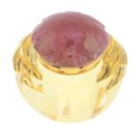 A citrine and pink tourmaline perfume bottle.