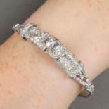 A diamond geometric bracelet.