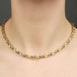 A bi-colour and textured necklace, by Marco Bicego.Italian marks, stamped 750.