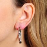 A pair of 18ct gold diamond crossover hoop earrings,