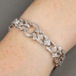 A mid 20th century platinum diamond bracelet.