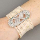 An Art Deco seed pearl lattice bracelet,