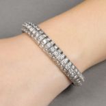 A diamond cuff bangle.