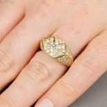 A brilliant-cut diamond geometric panel ring.Total diamond weight 2.35cts,