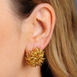 A pair of domed, abstract cluster earrings, by Boucheron.French assay marks.